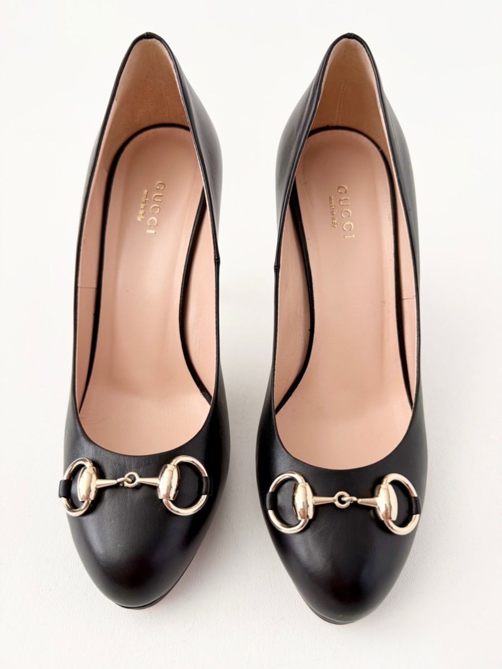 GUCCI | Horsebit Platform Pumps Black Leather High Heels EU 38 - Picture 6 of 15